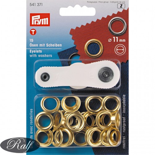 Set ocheti cu dispozitiv de atasare, culoare auriu - 11 mm - Prym 541371